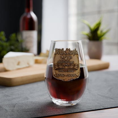 America 250 We the People Stemless Wine Glass — 1776–2026, 11.75 oz