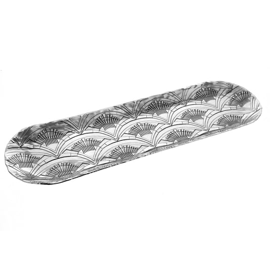 1923 Small Breadstick Tray (Aluminum) by Wendell August Forge — angled view