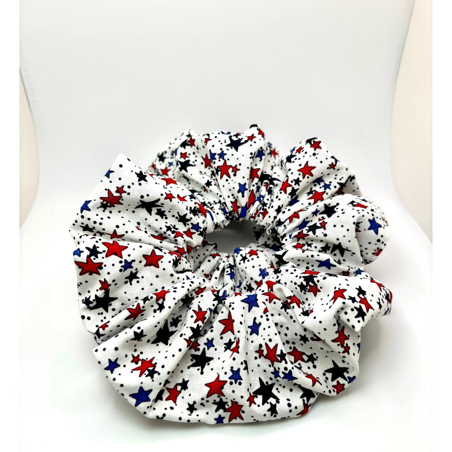 White Stars Patriotic Oversized Scrunchie