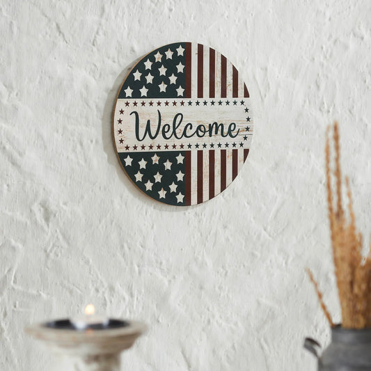 PATRIOTIC WELCOME SIGN Americana Front Door Decor AllyBay