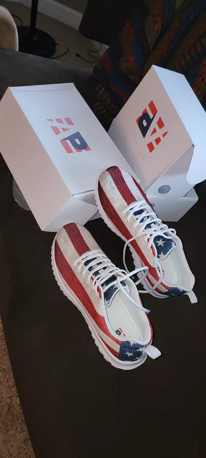 Men's Patriotic Star-Spangled Sneakers | Shop250America