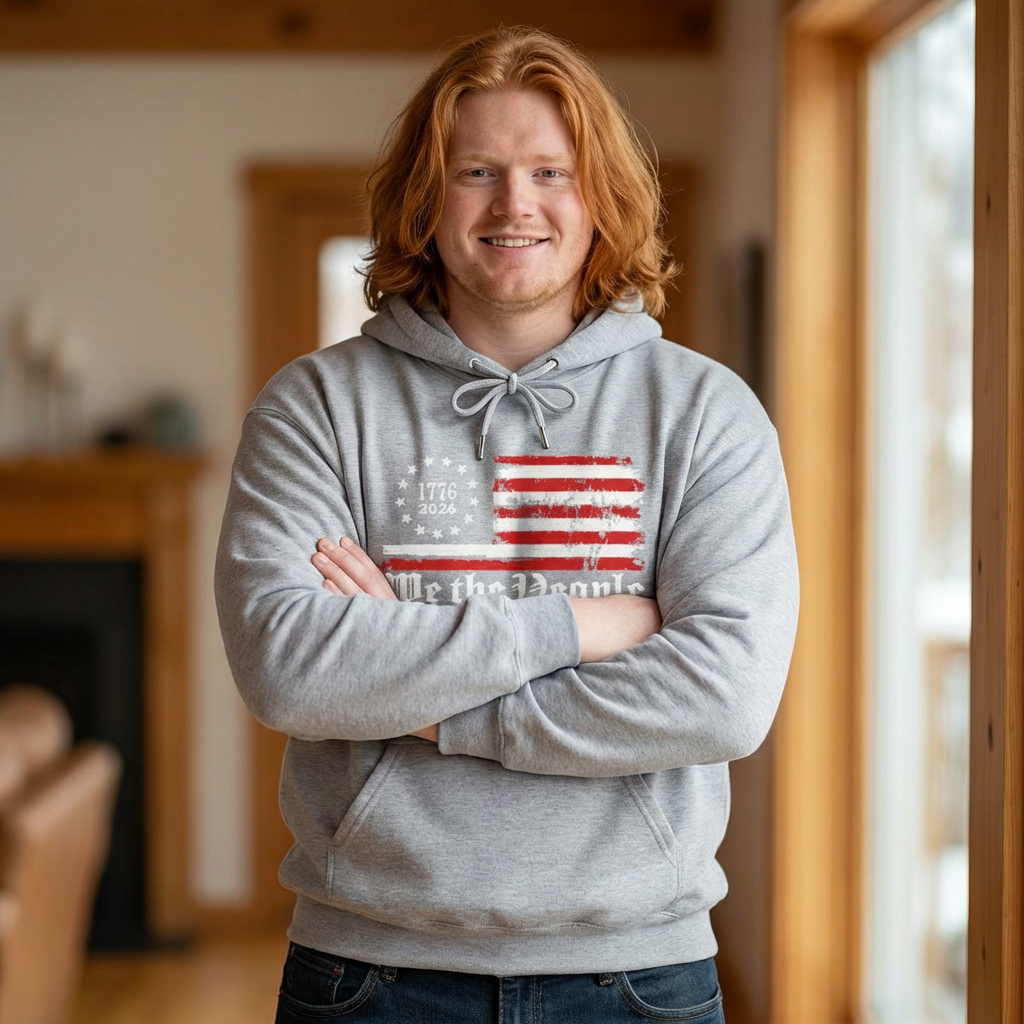 America 250 Flag Hoodie — We the People 1776