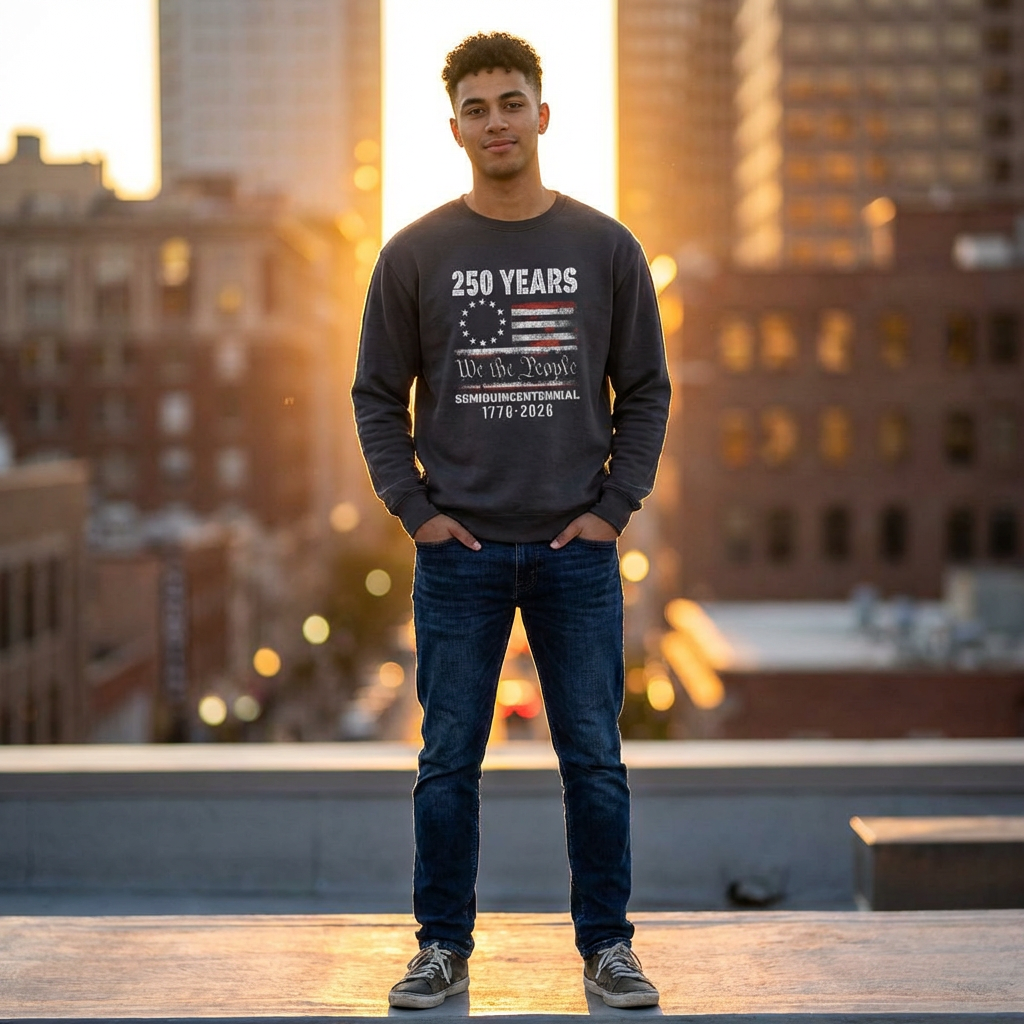 America 250 We the People Flag Long Sleeve Shirt