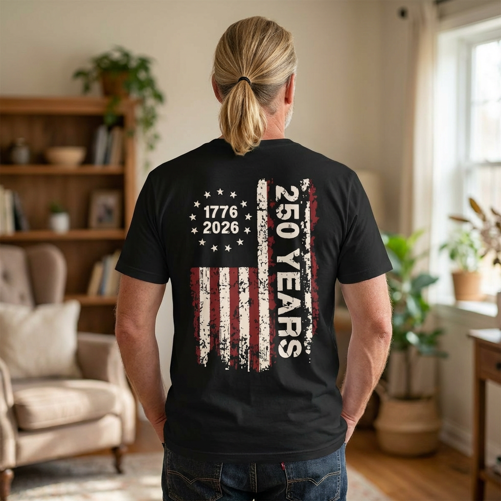 America 250 Freedom American Flag Tee