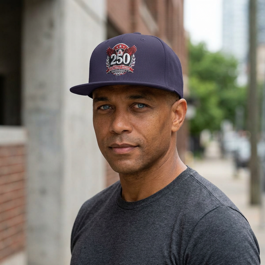 America 250 Embroidered Snapback Hat — Eagle Crest Patriotic Cap