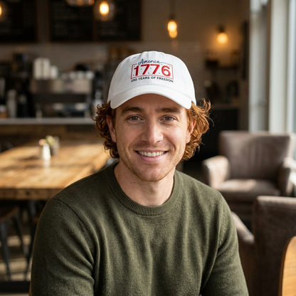 America 1776 Patriotic Dad Cap — "250 Years of Freedom" Embroidered Hat