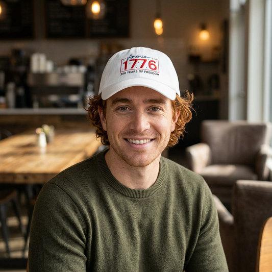 America 1776 Patriotic Dad Cap — "250 Years of Freedom" Embroidered Hat
