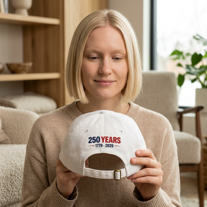 Youth Baseball Cap — Patriotic T-Rex 'Roar Loud. Stand Proud.' Embroidered (250 Years 1776–2026)