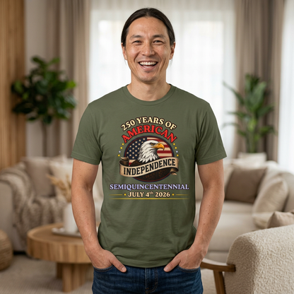250 Years of American Independence T-Shirt — Patriotic Eagle July 4th Tee
