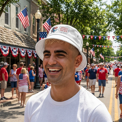 Patriotic 'America's Birthday? Dino-Mite!' Bucket Hat