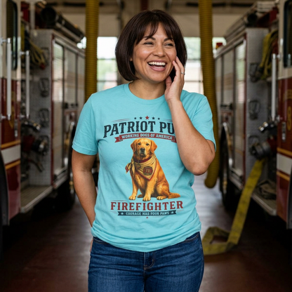 Scout the Firefighter T-Shirt | Patriot Pups™ | Courage Has Four Paws
