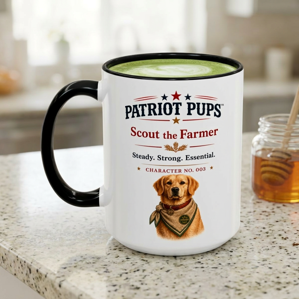 Scout the Farmer Coffee Mug | Patriot Pups™ | Steady Strong Essential