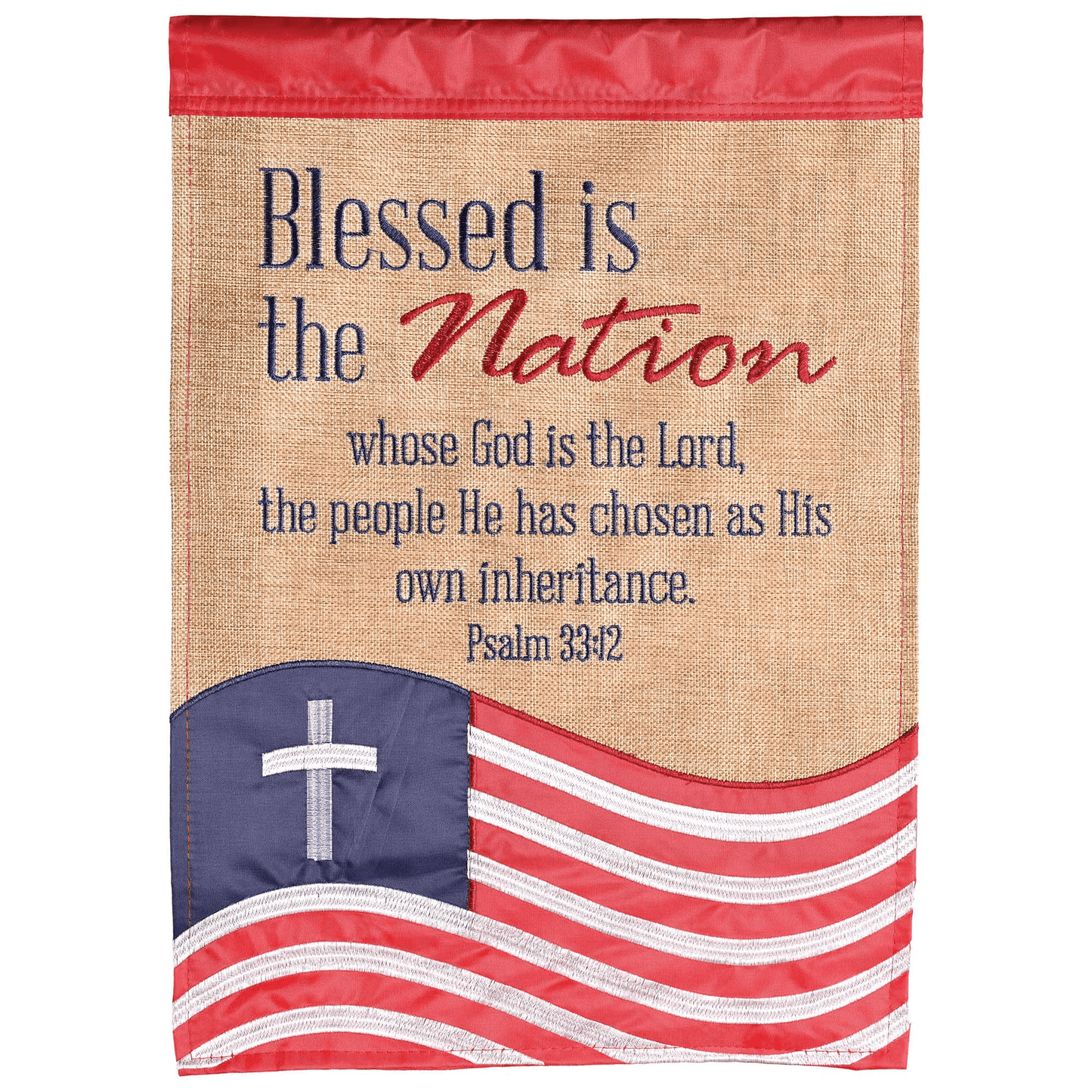 Blessed Nation Double Applique Garden Flag - 13 X 18 Inches