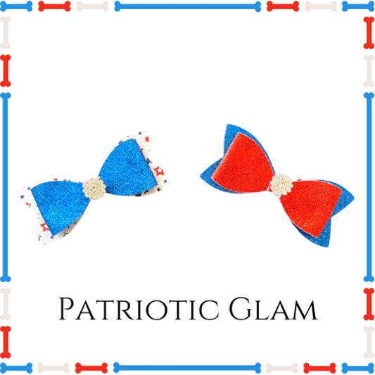 Patriotic Stars & Stripes Hair Clips Set