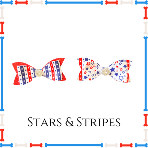 Patriotic Stars & Stripes Hair Clips Set