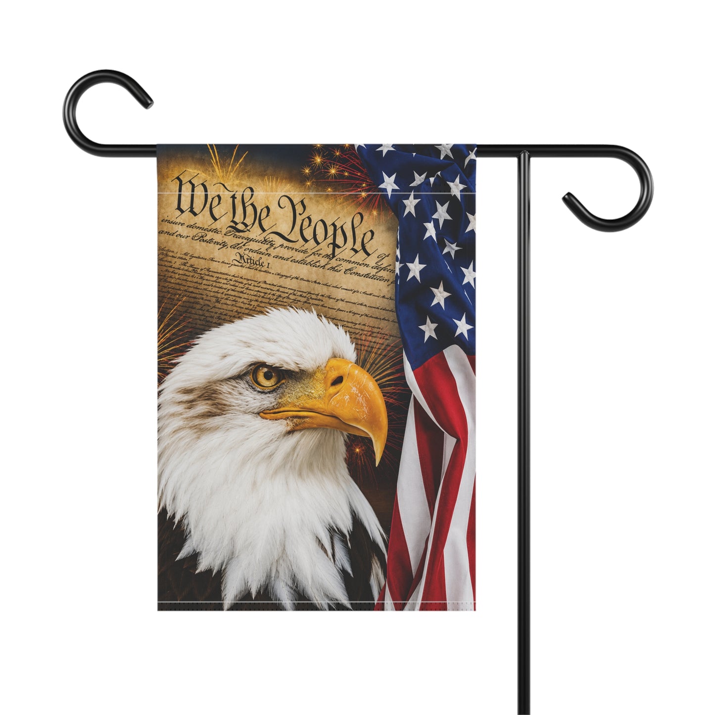 Patriotic Eagle Garden Flag – "We the People" USA House Banner