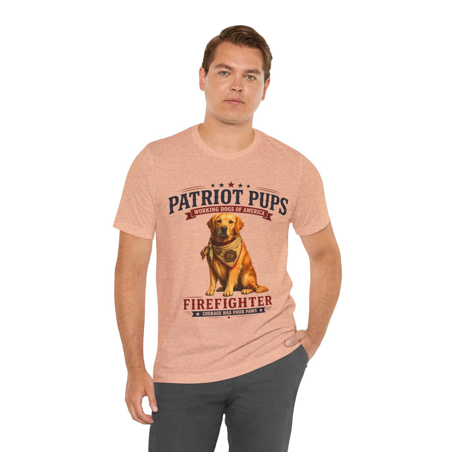 Scout the Firefighter T-Shirt | Patriot Pups™ | Courage Has Four Paws
