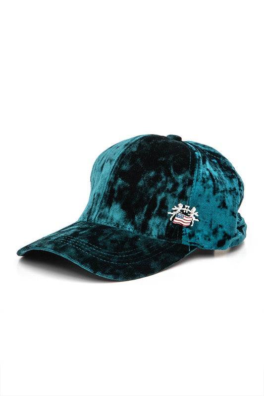 American Flag Angel Pin Velour Cap - Patriotic Adjustable Baseball Hat