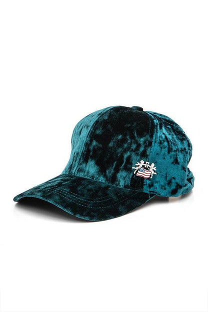 American Flag Angel Pin Velour Cap - Patriotic Adjustable Baseball Hat