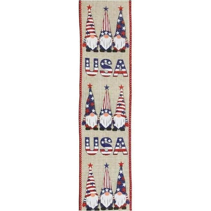 2.5" USA Patriotic Gnome Ribbon: Natural (10 Yards)