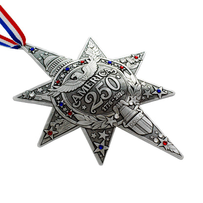 America250 Sea to Shining Sea Commemorative Ornament (Aluminum and Crystals)