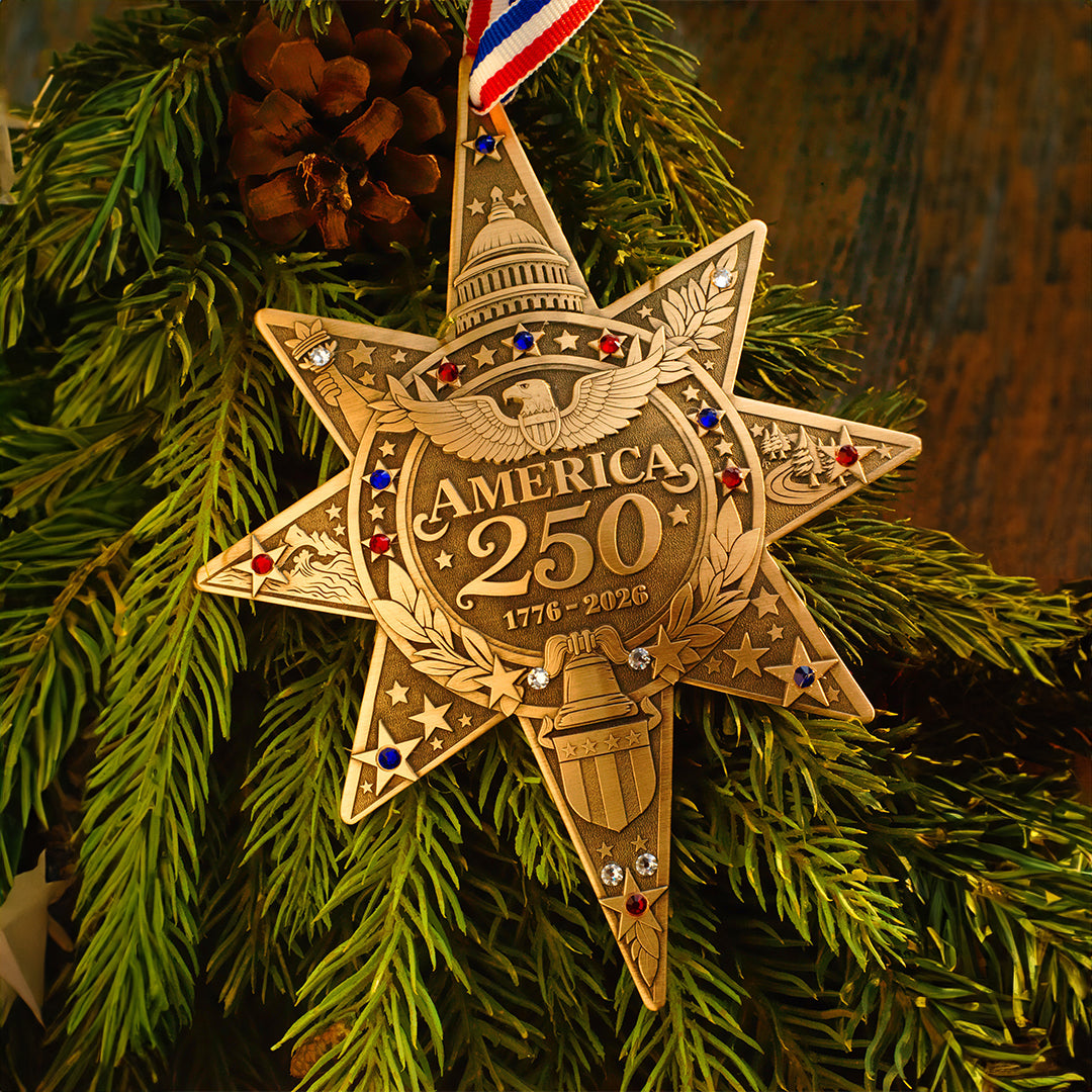 America250 Sea to Shining Sea Commemorative Ornament (Bronze and Crystals)