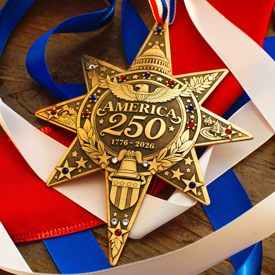America250 Sea to Shining Sea Commemorative Ornament (Bronze and Crystals)