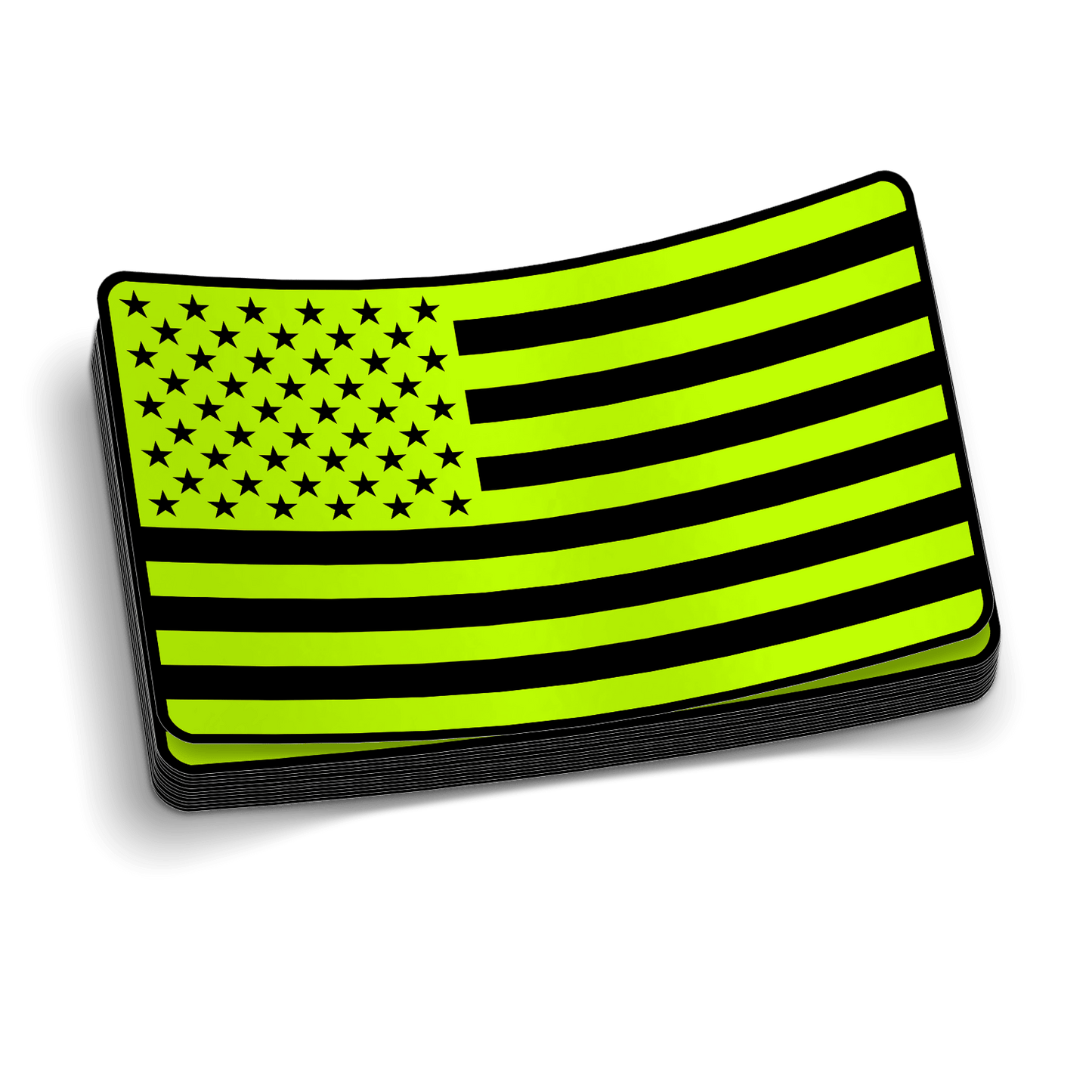 Hi-Vis Flag Hard Hat Decal | Safety Yellow Sticker