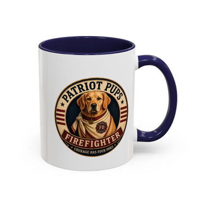 Scout the Firefighter Accent Mug | Patriot Pups™ | Brave. Loyal. Always Ready