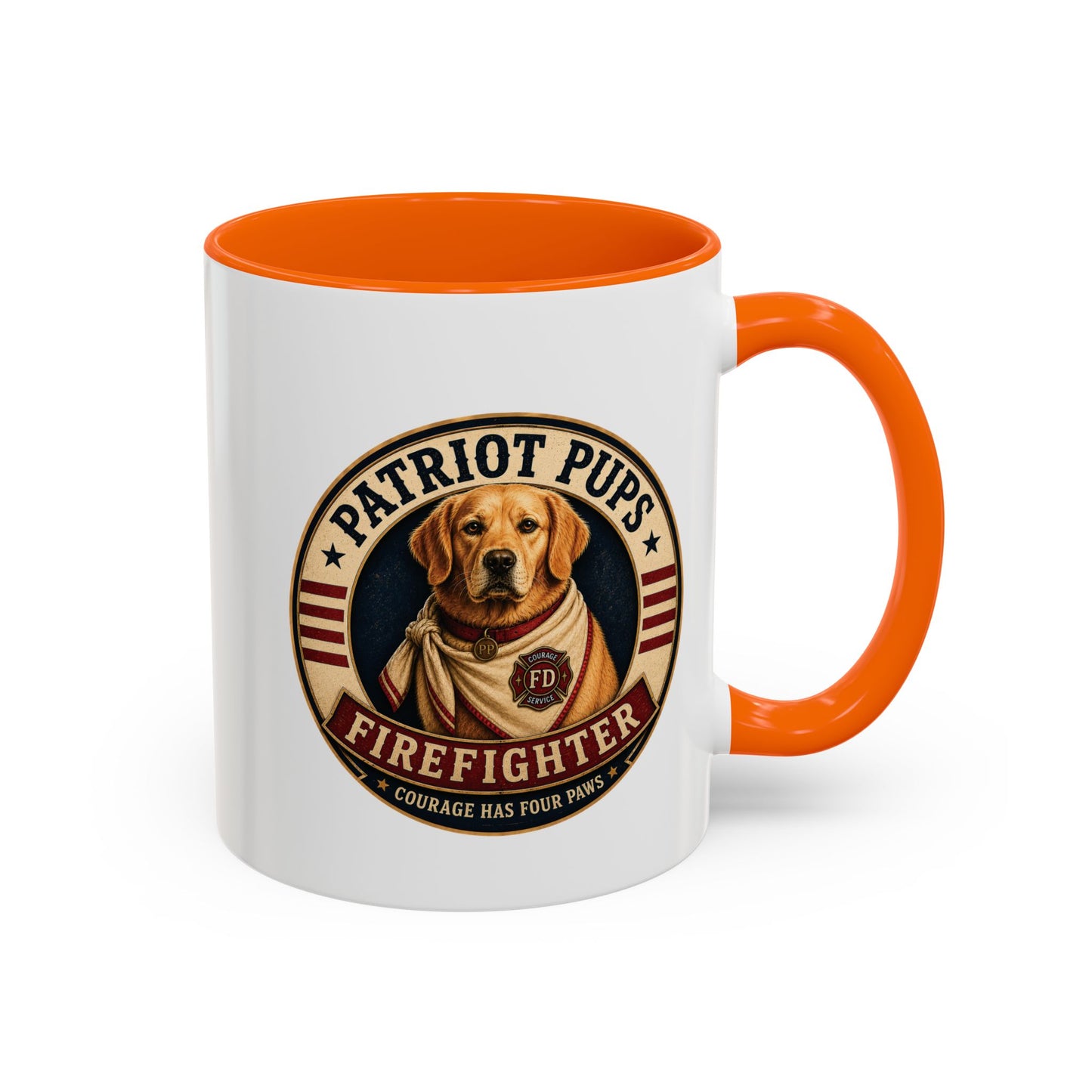 Scout the Firefighter Accent Mug | Patriot Pups™ | Brave. Loyal. Always Ready