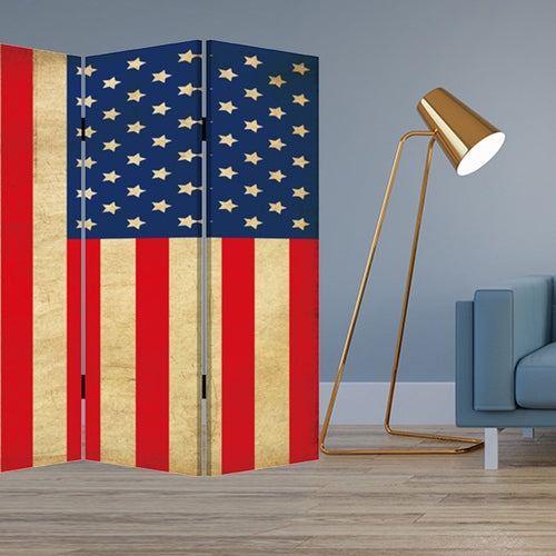 1inches x 84inches x 84inches Multi Color Wood Canvas American Flag