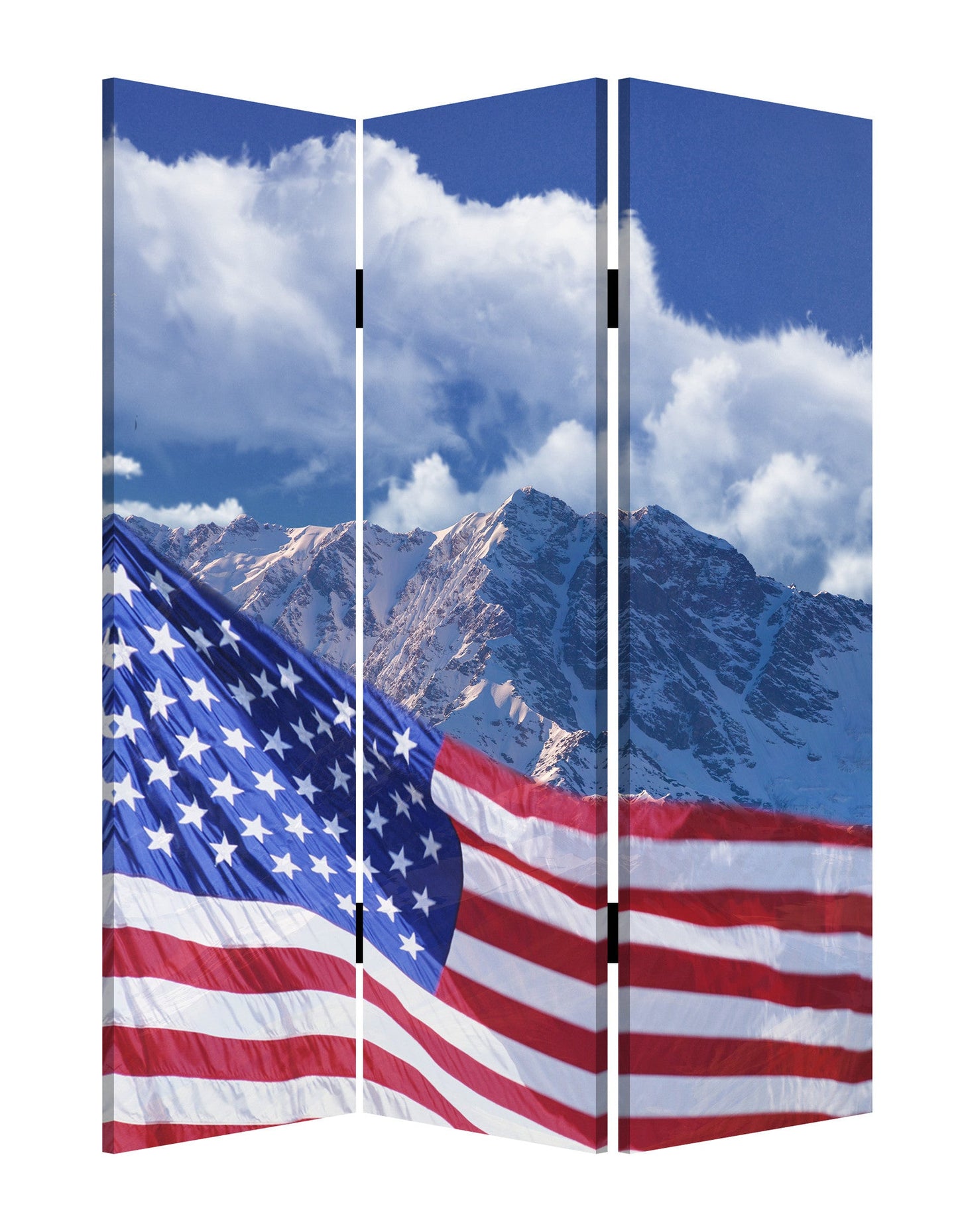 72" Red White And Blue American Flag Reversible Canvas Folding Three