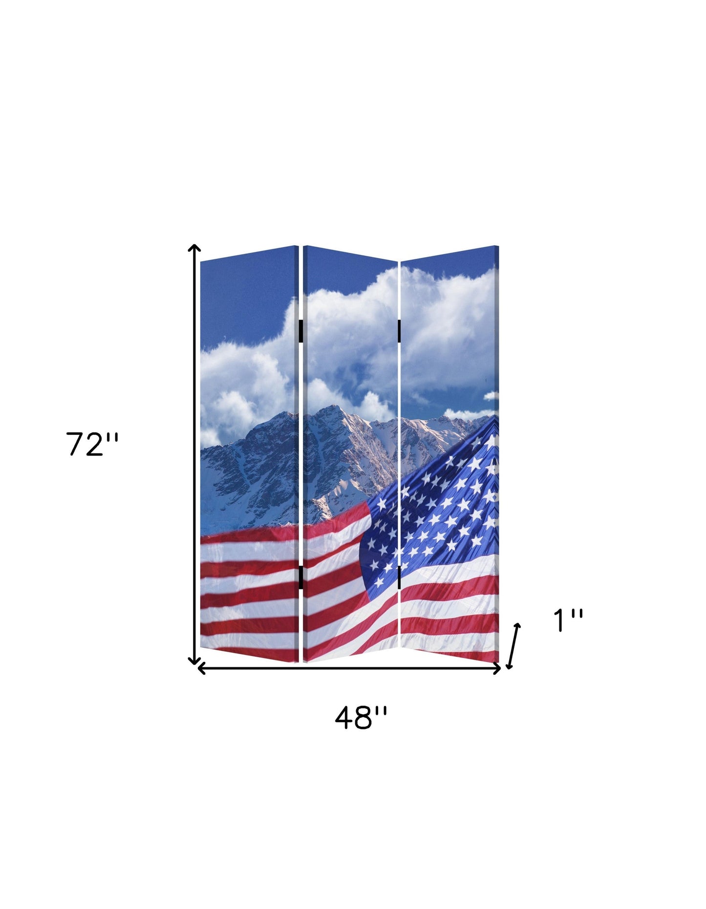 72" Red White And Blue American Flag Reversible Canvas Folding Three