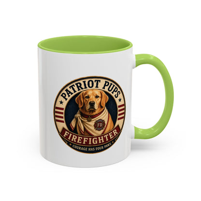 Scout the Firefighter Accent Mug | Patriot Pups™ | Brave. Loyal. Always Ready