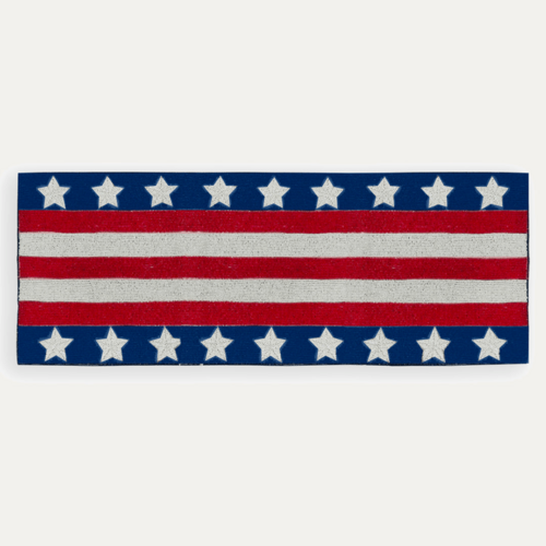 Patriotic Usa Flag Beaded Table Runner