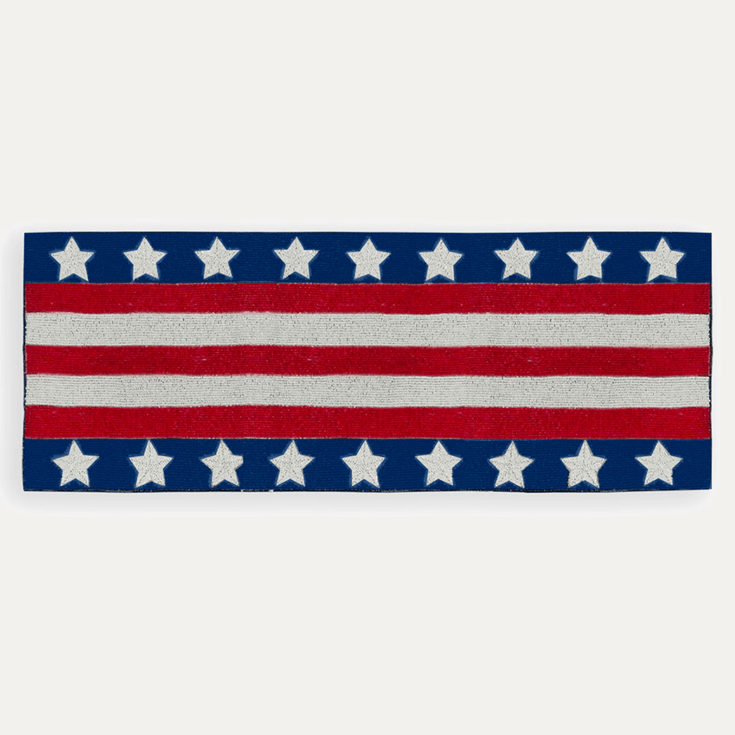 Patriotic Usa Flag Beaded Table Runner