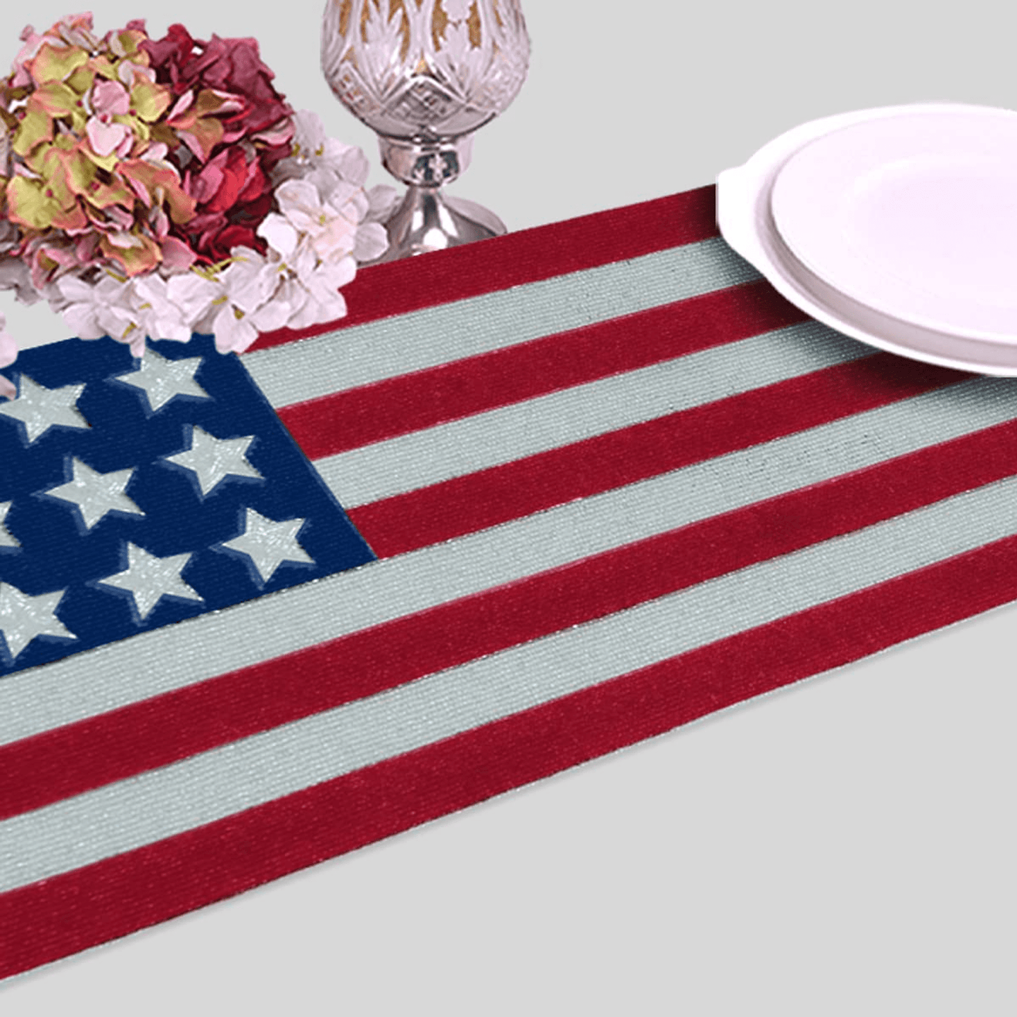 Patriotic Usa Flag Beaded Table Runner