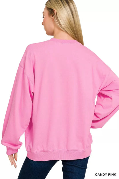 Zenana French Terry American Flag Pullover