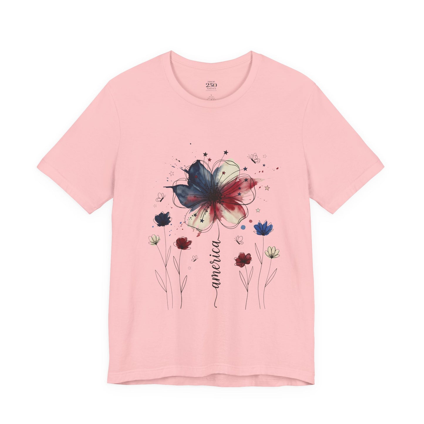 America 250 Watercolor Floral Graphic Tee – Women's