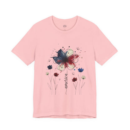America 250 Watercolor Floral Graphic Tee – Women's