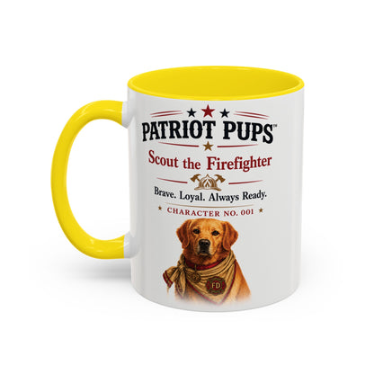 Scout the Firefighter Accent Mug | Patriot Pups™ | Brave. Loyal. Always Ready