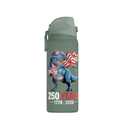 America 250 T-Rex Flag Insulated Bottle — 32oz Patriotic Drinkware