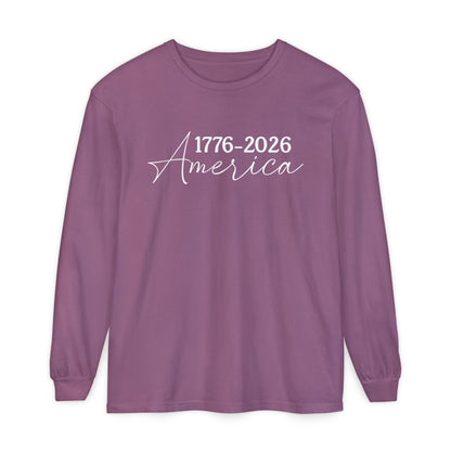 America 1776–2026 Long Sleeve Shirt — Patriotic Anniversary Tee