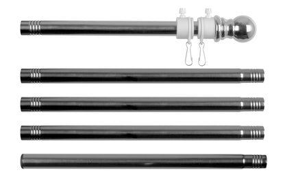 Complete Outdoor American Stainless Steel Flag Set with Adjustable Bracket