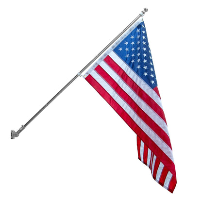 Complete Outdoor American Stainless Steel Flag Set with Adjustable Bracket