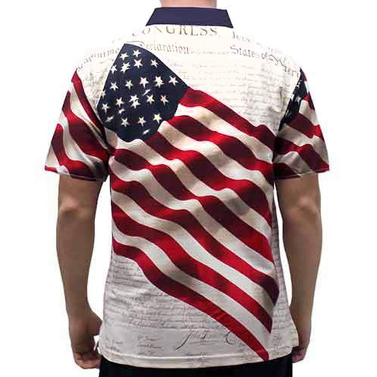 America 250 American Flag Tech Polo – Men's