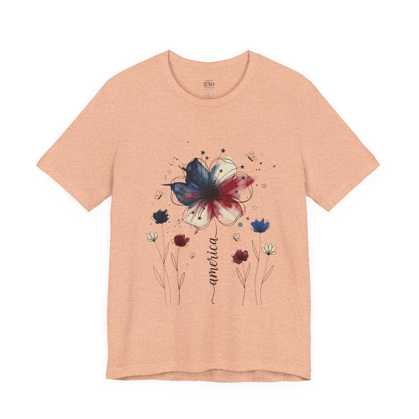 America 250 Watercolor Floral Graphic Tee – Women's