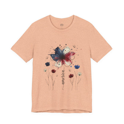 America 250 Watercolor Floral Graphic Tee – Women's