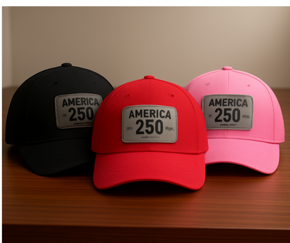 America's 250th Leather Patch Hat — 1776–2026 Patriotic Edition