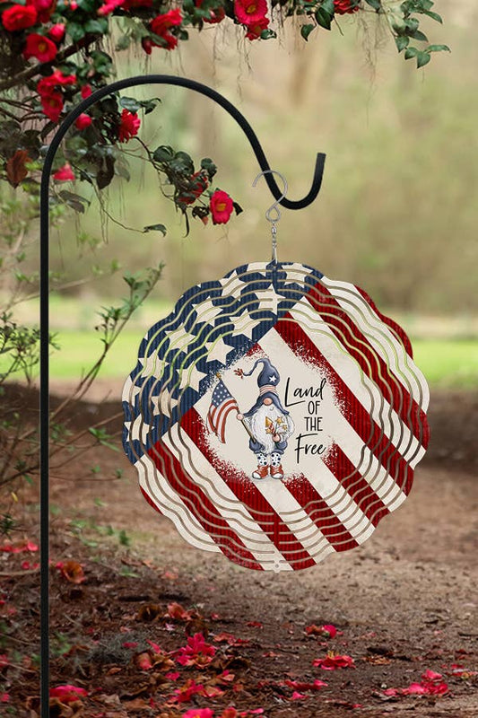 Patriotic USA America Gnome Home Decor Wind Spinner